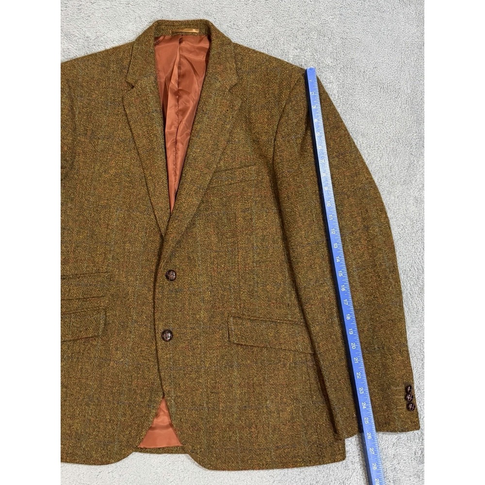 Harris Tweed Blazer Men's 46R 100% Pure New Wool Orange Colorful Suit Jacket - Picture 4 of 11